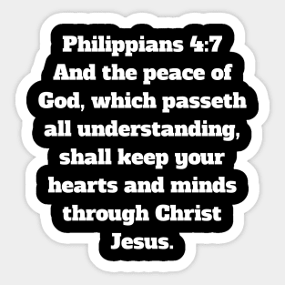 Philippians 4:7 King James Version Bible Verse Typography Sticker